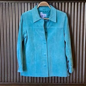 Blue suede jacket